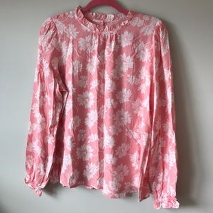 LOFT pink floral blouse